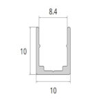 JS-JAS Aluminium Mounting Channel for Flexible Linear Profiles CH-ALS-0808