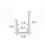 JS-JAS Aluminium Mounting Channel for Flexible Linear Profiles CH-EXT-ALS-1212