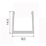JS-JAS Aluminium Mounting Channel for Flexible Linear Profiles CH-ALS-1616
