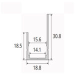 JS-JAS Aluminium Mounting Channel for Flexible Linear Profiles CH-EXT-ALS-1616
