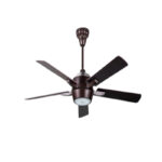 JS-LXR Modern BLDC 52" Designer Fan with Light AA0007 Coffee Brown Body & 5 Coffee Brown Blades