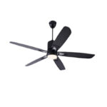 JS-LXR Modern BLDC 56" Designer Fan With Light SLR0014 Black Body & 5 Black ABS Blades