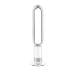 JS-LXR Modern BLDC 41" Bladeless Floor Fan TF0006 White with Silver Body & Bladeless