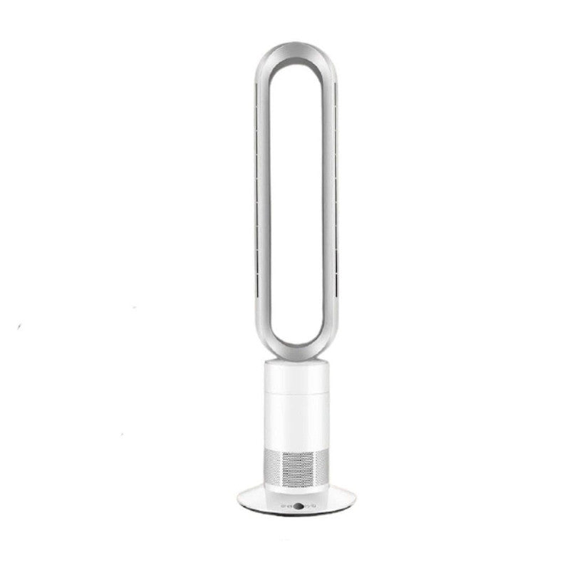 JS-LXR Modern BLDC 41" Bladeless Floor Fan TF0006 White with Silver Body & Bladeless