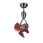 JS-LXR Modern BLDC 16" Designer Fan SX0001 Pewter Body & 3 Walnut ABS Blades