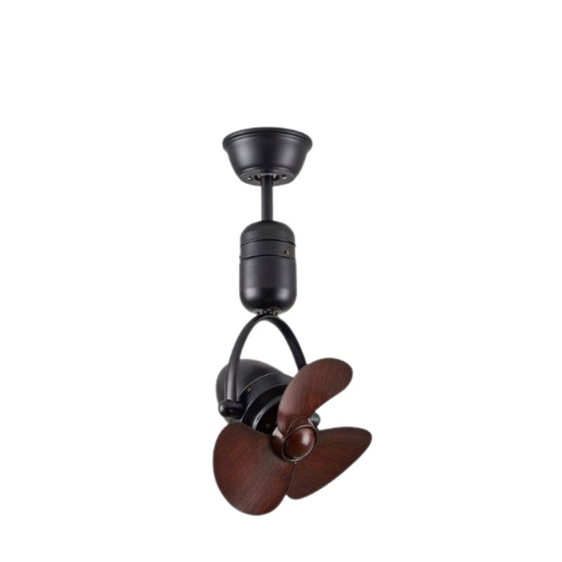 JS-LXR Modern BLDC 16" Designer Fan SX0009 Matt Black Body & 3 Walnut ABS Blades