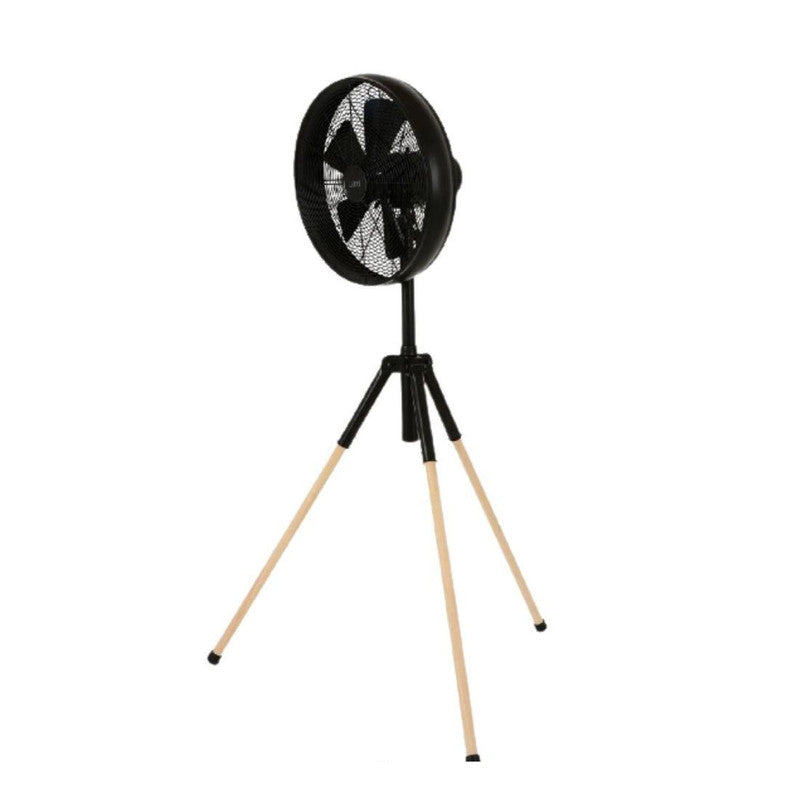 JS-LXR Modern Not Specified 16" Floor-Wall-Table Fan 9503 Matt Black Body & 5 Matt Black ABS Blades & unique Ashwood Legs Blades