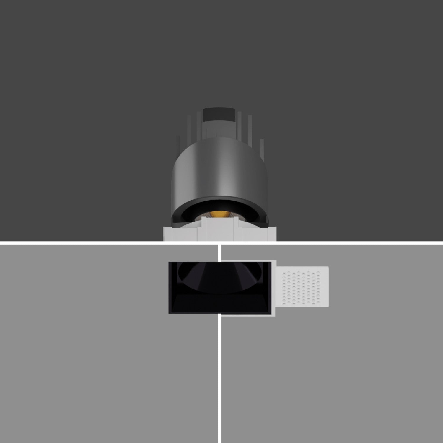 JS-TRL Flare-Square
Trimless 12w Square In-Ceiling Tilt Colored Reflector Cob Downlight