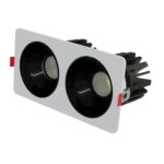 JS-TRL Dusky Double 12wx2 Rectangle In-Ceiling Tilt Colored Reflector Cob Downlight